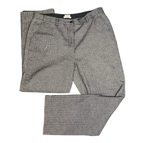 L.L. Bean Pants - LL Bean Herringbone Dress Pants Trousers Womens 16 Black White Classic Fit‎
